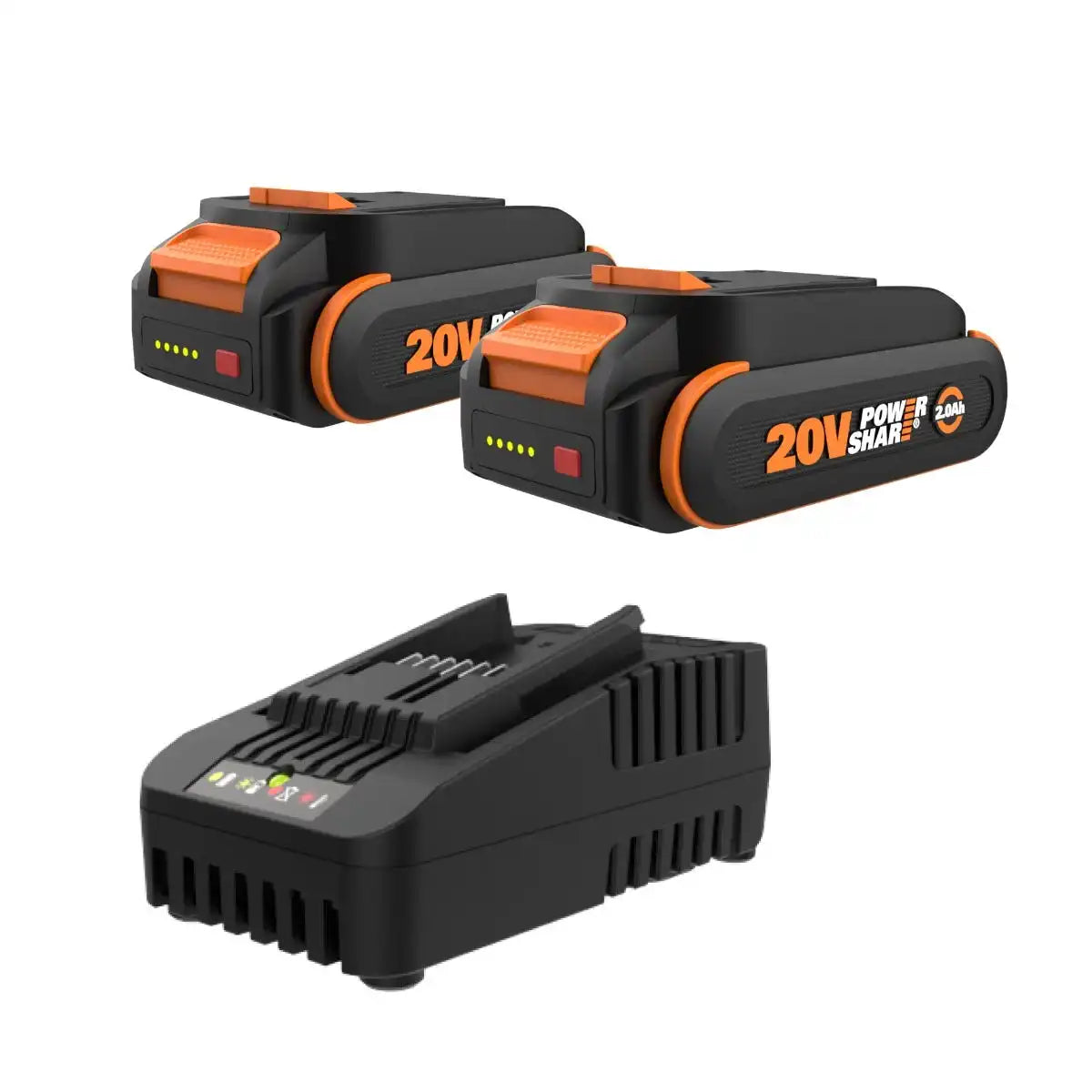(2) 2.0Ah Batteries and Quick Charger Kit
