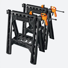 Clamping Sawhorses with Bar Clamps