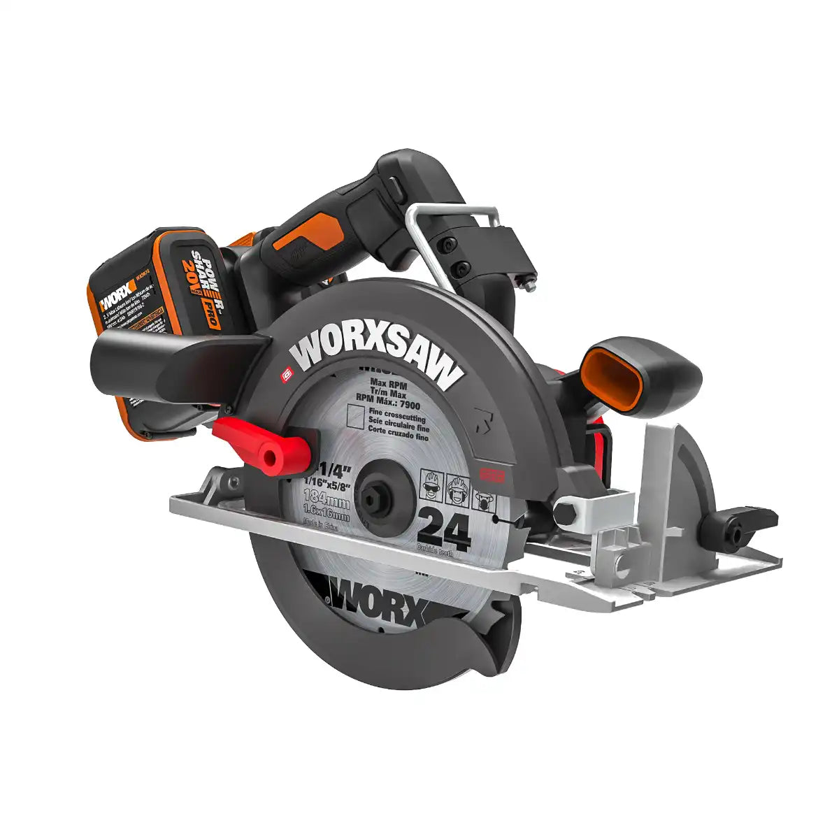 2 × 20V 7-1/4" brushless circular saw - Tool Only (WX533L.9)