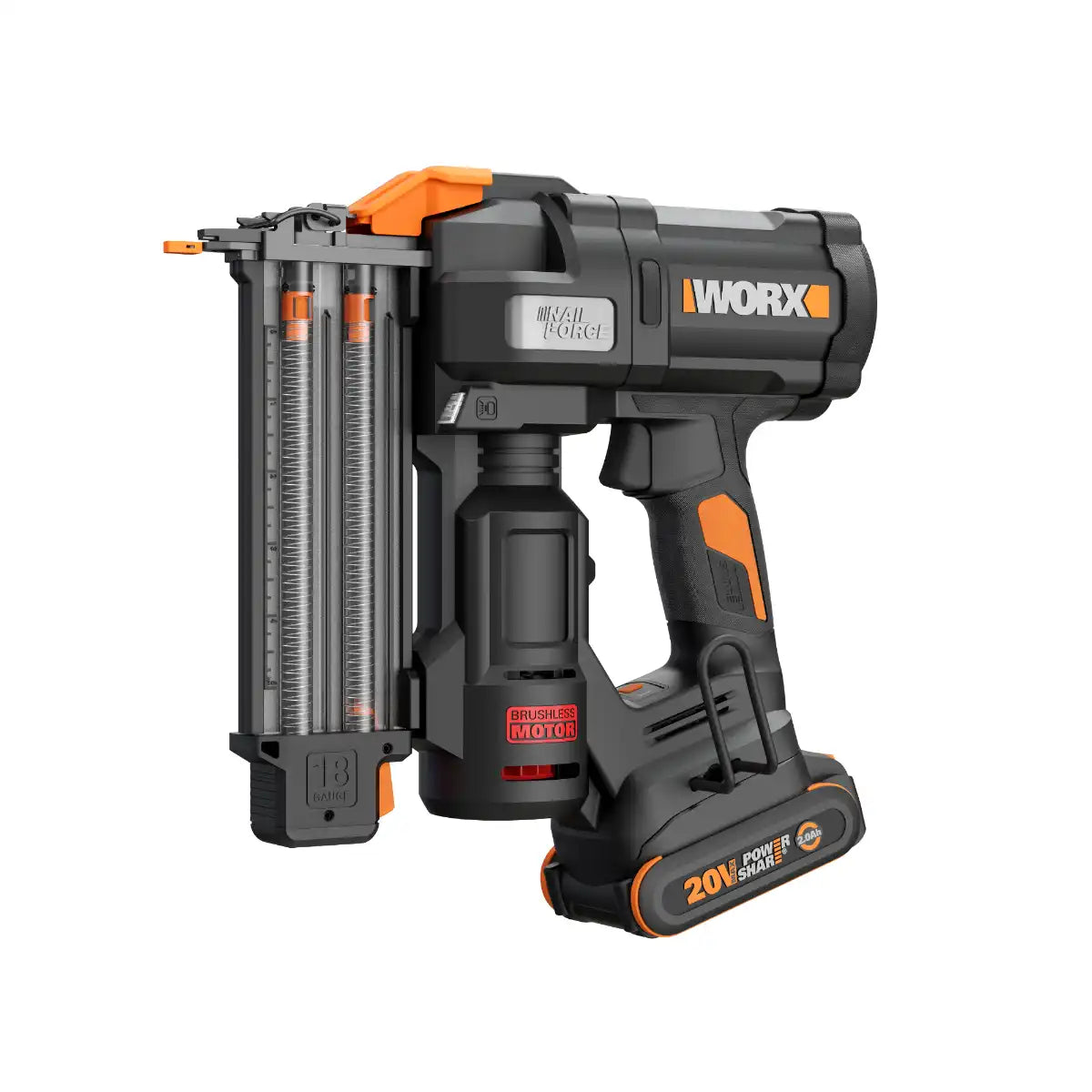 20V 18-gauge brushless brad nailer