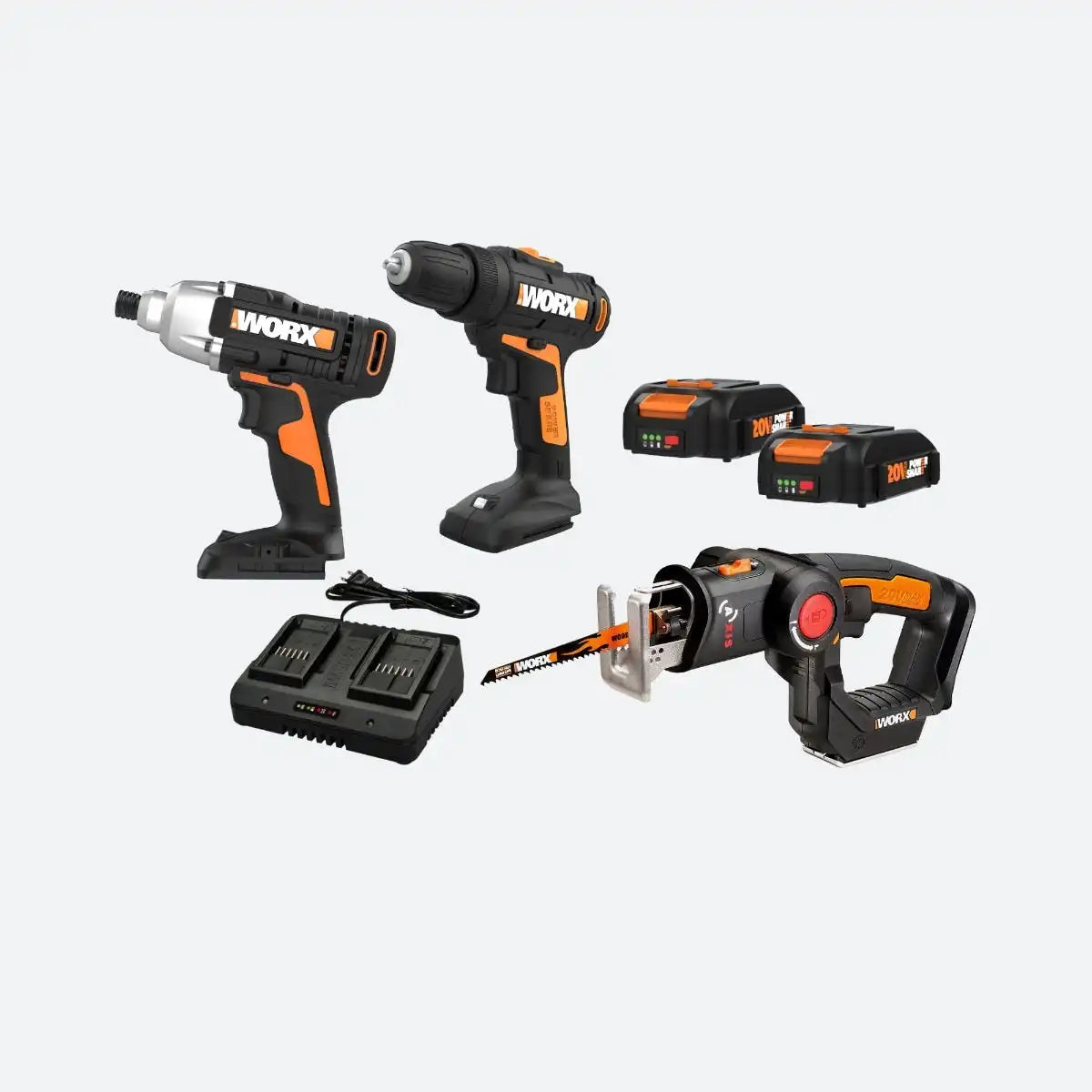 20V Drill, Impact Driver & Axis Reciprocating Saw 3pc DIY Combo Kit